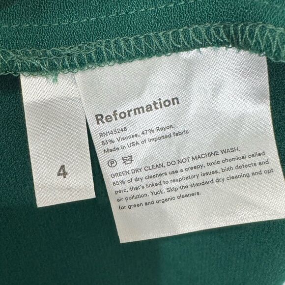 Reformation Gavin Midi Dress in Emerald - Picture 12 of 12